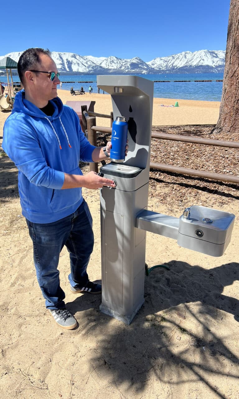 Justin Dunn spotted this 3611 Outdoor Bottle Filler on the beach in South Lake Tahoe