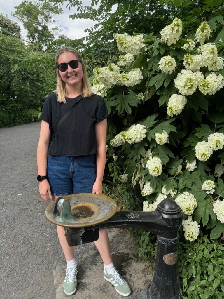 Haws employee Delanie Henning spotted this Haws Drinking Fountain at Central Park in New York, New York.