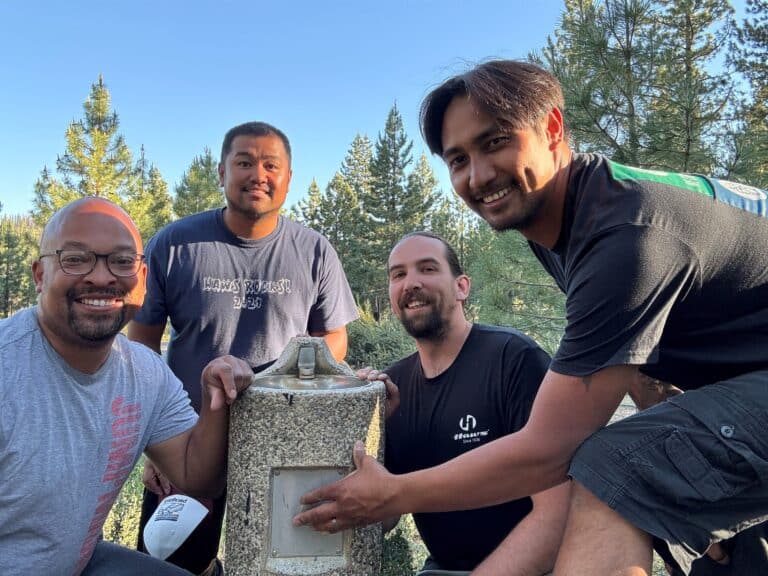 Haws employees Jared Cross, Kyle Wachter, McDean Licudo, and Resty Timbreza spotted this Haws Drinking Fountain at Big Cove Campground at Frenchmen Lake in Plumas County, California.