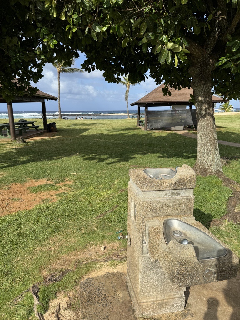 Stephanie Kilroy spotted this Haws Drinking Fountain at Hanalei Bay in Kauai, Hawaii.